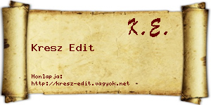 Kresz Edit névjegykártya